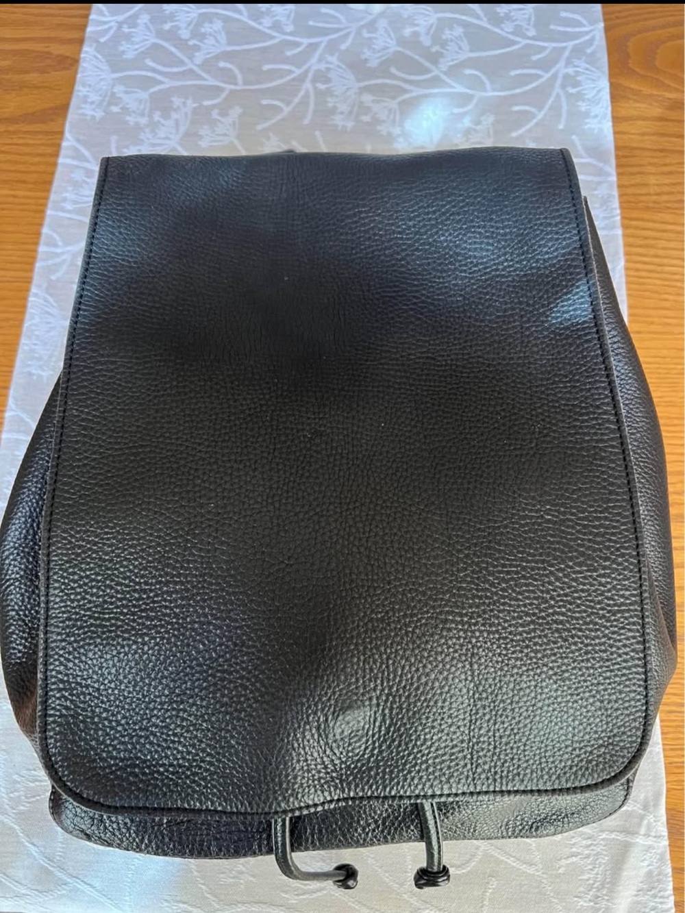 DKNY Black Pebbled Leather Women's Backpack